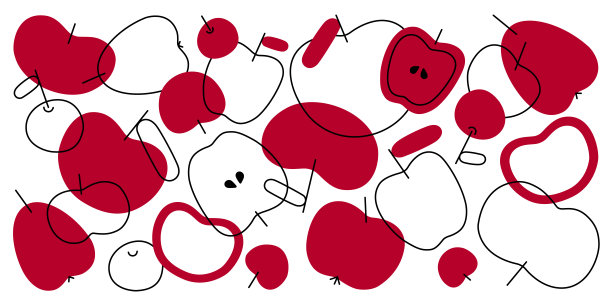 苹果的扁平风格。矢量图形图片下载