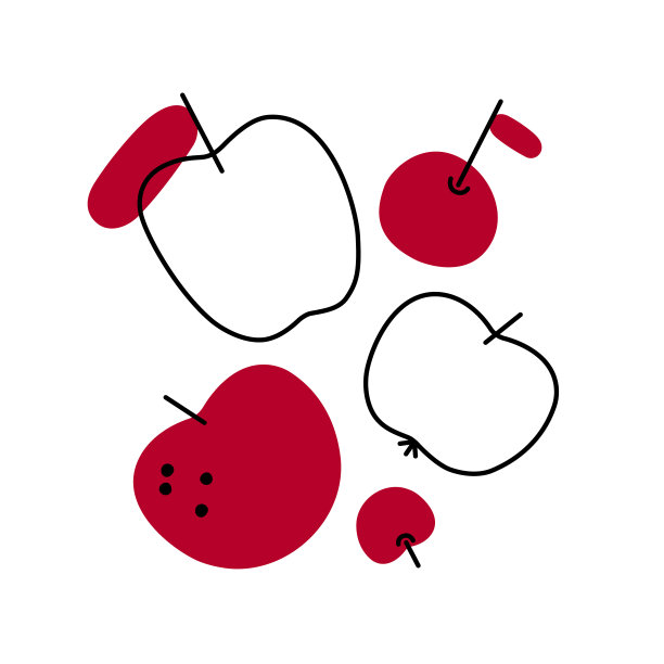 苹果的扁平风格。矢量图形图片下载