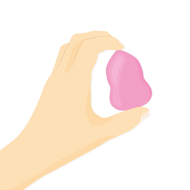 女性手握化妆海绵图片下载