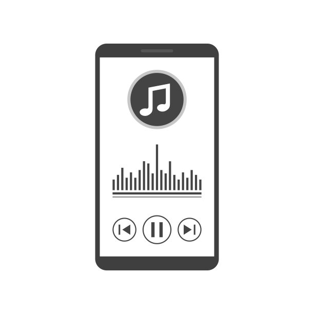 屏幕上有音乐播放器应用的智能手机。矢量插图。图片下载