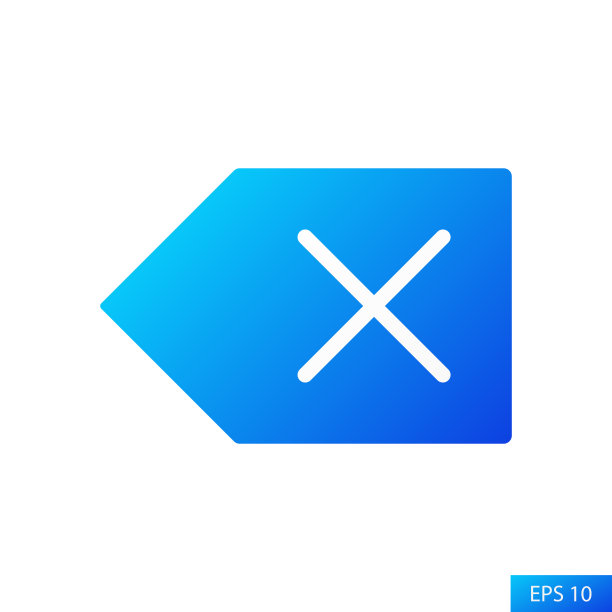 退格键矢量图标在平面风格设计的网站设计，应用程序，UI，孤立在白色背景。EPS 10矢量插图。图片下载