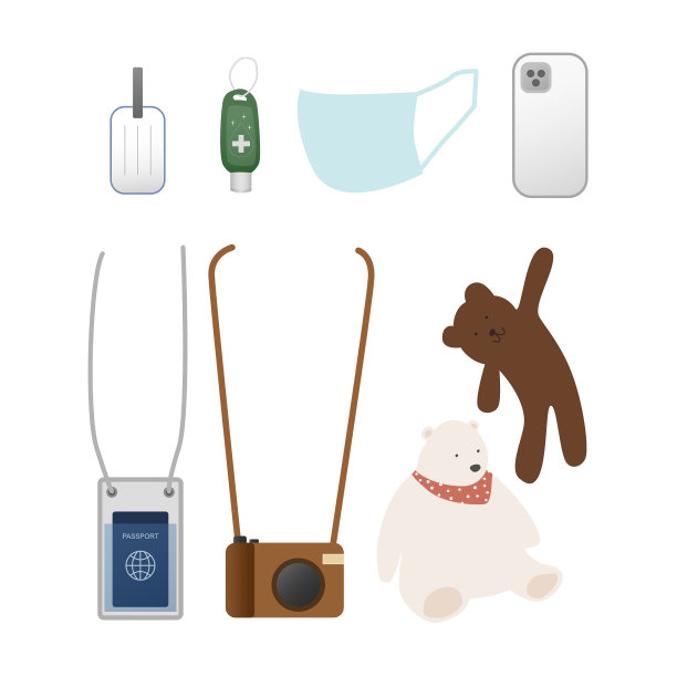 矢量插图必不可少的个人旅行项目集图片下载