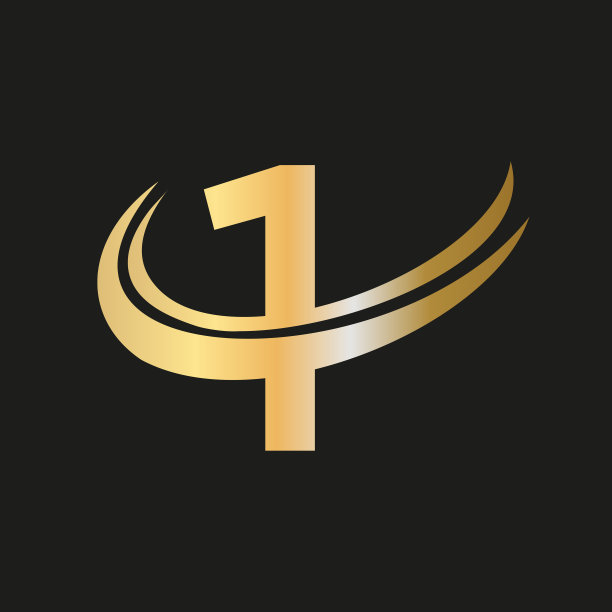 现代独特的创意字母1标志设计，极简1豪华字母组合初始基于矢量图标图片下载