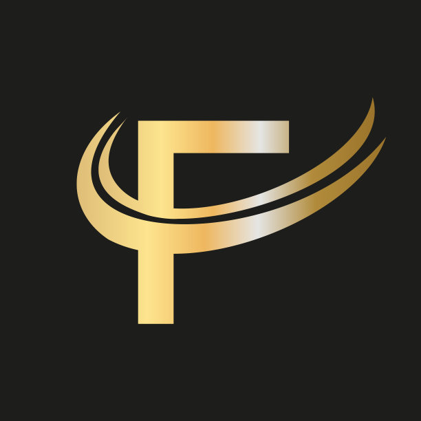 现代独特创意的字母F标志设计，极简的字母F奢侈组合的初始矢量图标图片下载