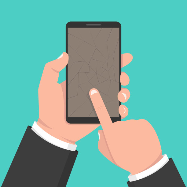 手机维修，电脑服务。手持智能手机与主板在屏幕的部分。矢量插图。图片下载