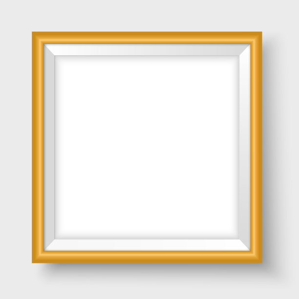 空矢量模板为您的海报，图纸或绘画。时尚的金色的框架。现代矢量相框模型设计。图片下载
