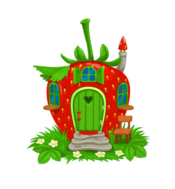 卡通童话草莓屋图片下载