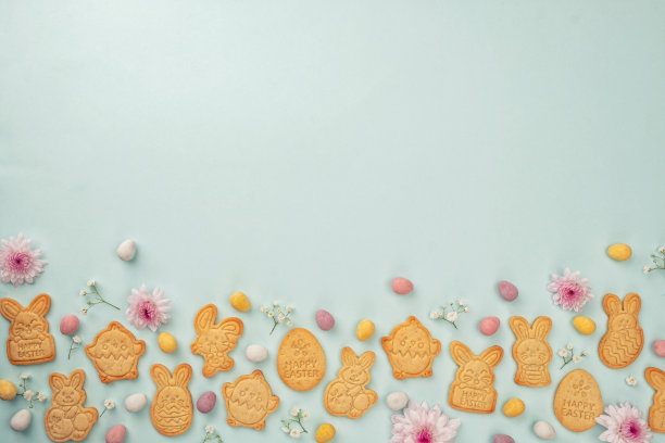 复活节兔子形状的糖饼干图片下载