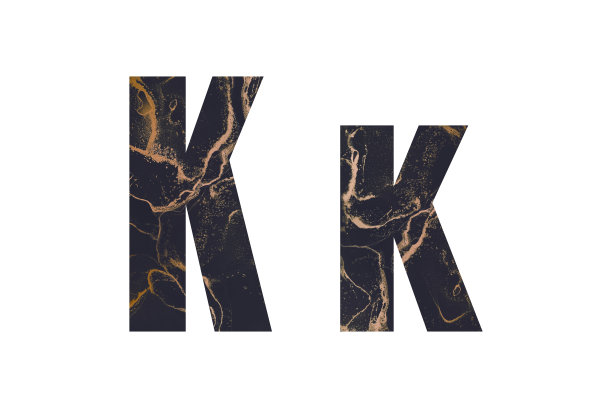 首字母K带有抽象手绘醇墨纹理图片下载