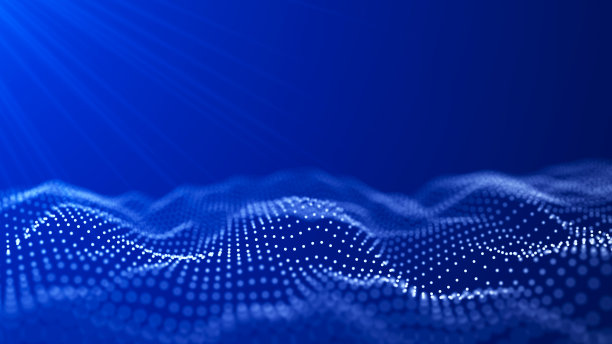 大数字数据背景。带有移动点的抽象波。三维渲染图片下载