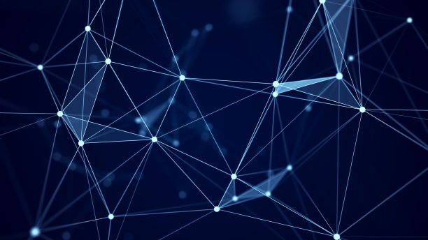 线和点在空间中的分布。数据网络连接的数字背景。3 d渲染。图片下载