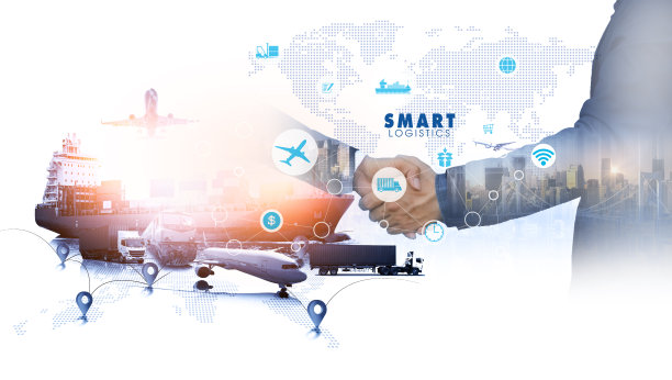 全球业务集装箱货运列车，用于智能商业物流和运输概念，航空货运卡车，铁路运输和海运，全球在线货物订单图片下载