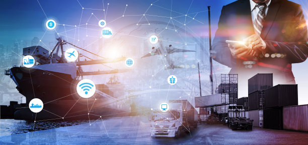 商务物流概念，全球商务连接技术接口全球合作伙伴连接集装箱货运船舶物流进出口背景，物联网图片下载