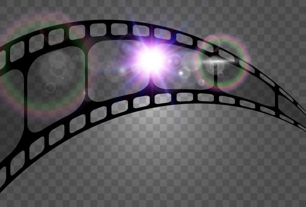 在透明的背景上逼真的胶片的矢量插图。为您设计的胶片。图片下载