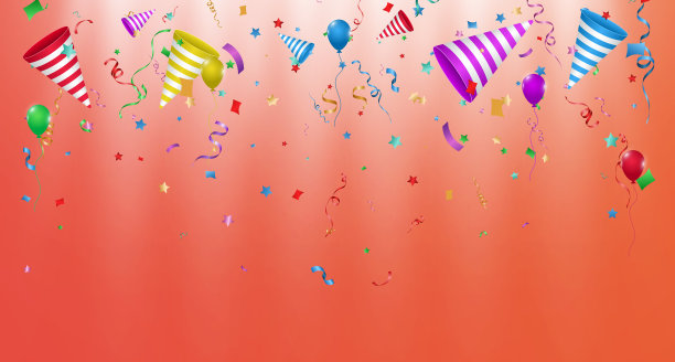 在透明的背景上落下的五彩纸屑的矢量插图。图片下载