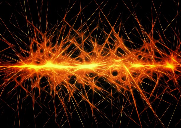 在黑暗中散布着火花的图解图片下载