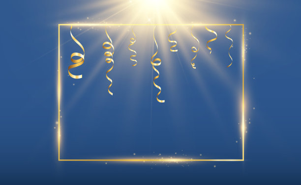 一个透明背景上的金色框架的矢量插图。图片下载