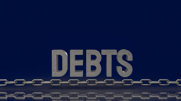 用于商业概念3d渲染的债务文本和链图片下载