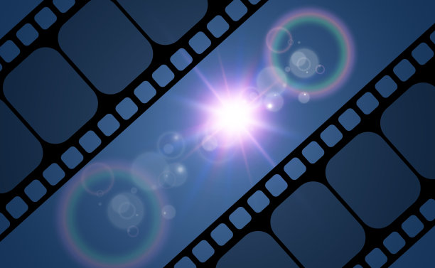 在透明的背景上逼真的胶片的矢量插图。为您设计的胶片。图片下载