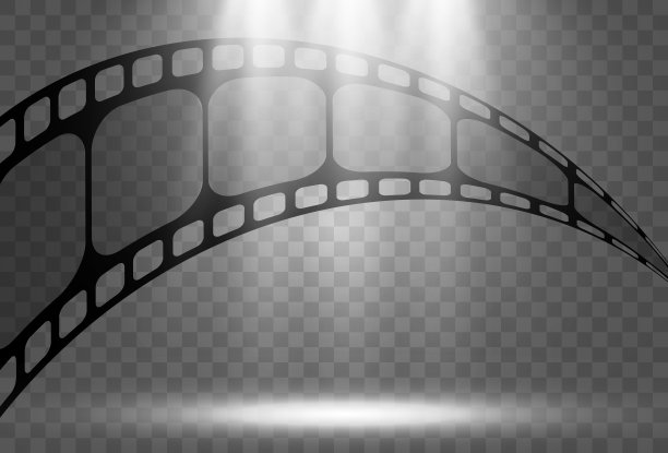 在透明的背景上逼真的胶片的矢量插图。为您设计的胶片。图片下载
