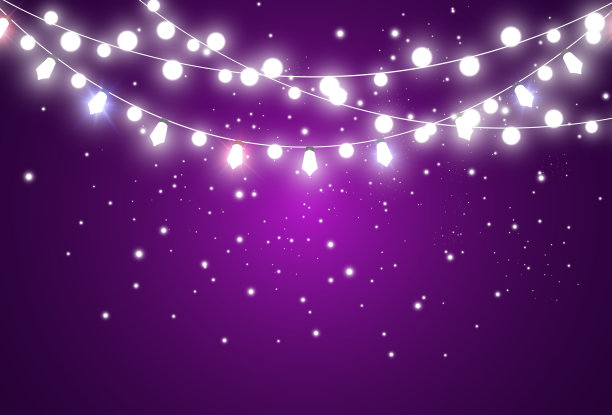 一个透明背景上的光花环的矢量插图。图片下载