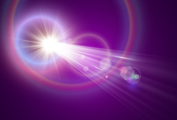 亮丽的明星。透明背景上的光效果矢量插图。图片下载