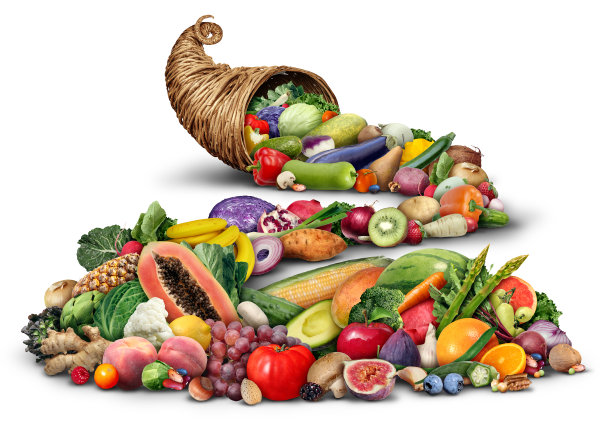 丰富的水果和蔬菜角图片下载