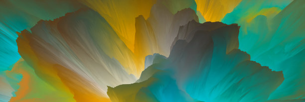 神奇的世界。超现实主义的景观。抽象的奇幻背景。三维演示图片下载