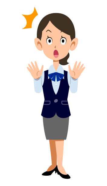 穿着制服的女职员非常惊讶图片下载