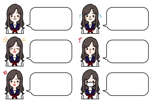 简单和可爱的女学生插图图片下载