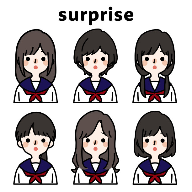 简单和可爱的女学生插图图片下载