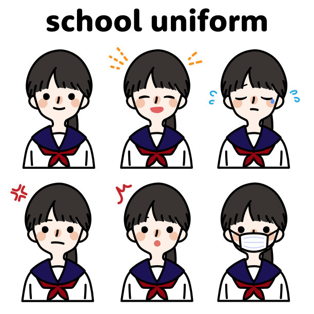 简单和可爱的女学生插图图片下载