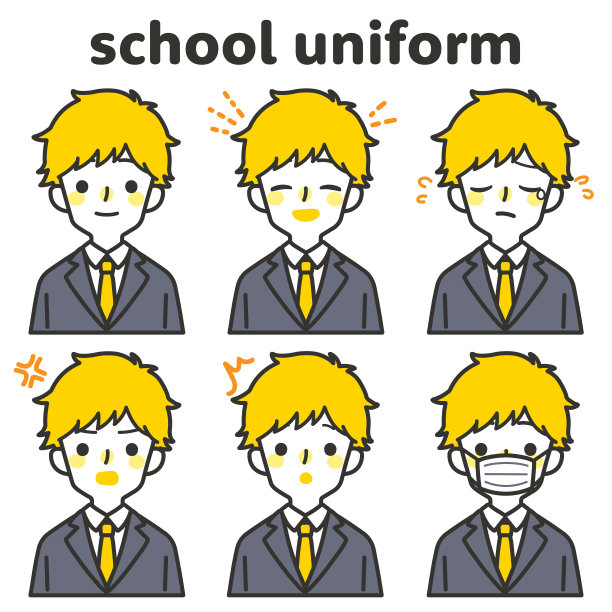 简单和可爱的高中男孩插图图片下载