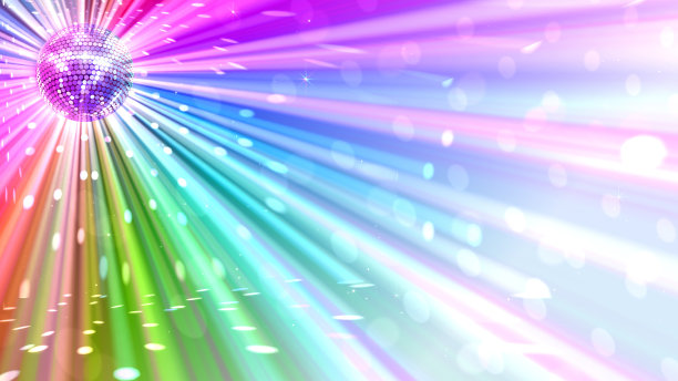 镜子球迪斯科灯俱乐部舞蹈派对闪闪发光的3D插图图片下载