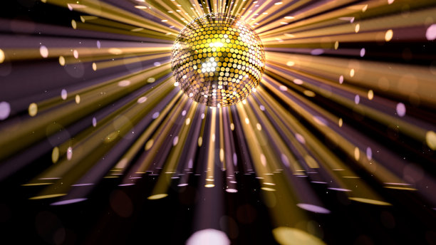 镜子球迪斯科灯俱乐部舞蹈派对闪闪发光的3D插图图片下载