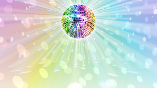镜子球迪斯科灯俱乐部舞蹈派对闪闪发光的3D插图图片下载