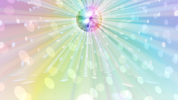 镜子球迪斯科灯俱乐部舞蹈派对闪闪发光的3D插图图片下载