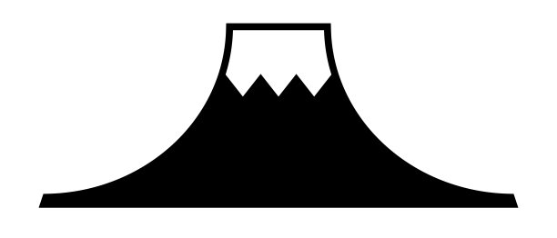 富士山剪影图标。向量。图片下载