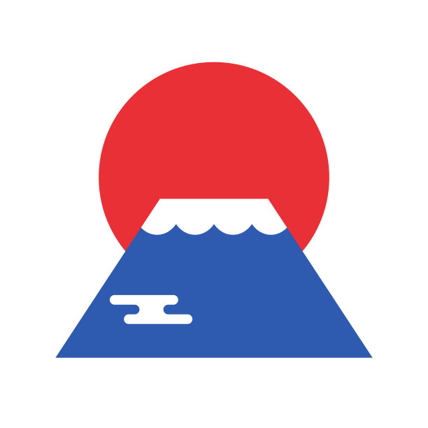 日出和富士山。向量。图片下载