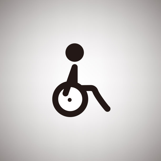 轮椅和人。轮椅专用停车场和洗手间。图片下载
