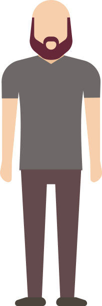 蓄胡须的中年男子站着图片下载