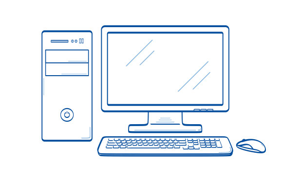 显示器与键盘，鼠标和系统单元图片下载