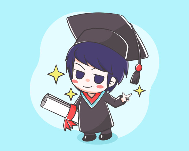 可爱的毕业男生卡通人物图片下载