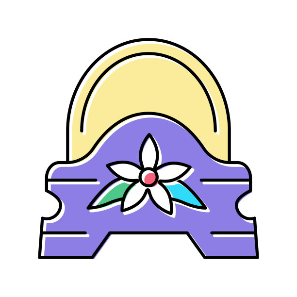 壶幼儿园颜色图标矢量插图图片下载