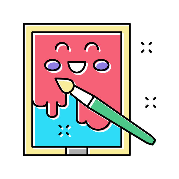 绘画图画幼儿园颜色图标矢量插图图片下载