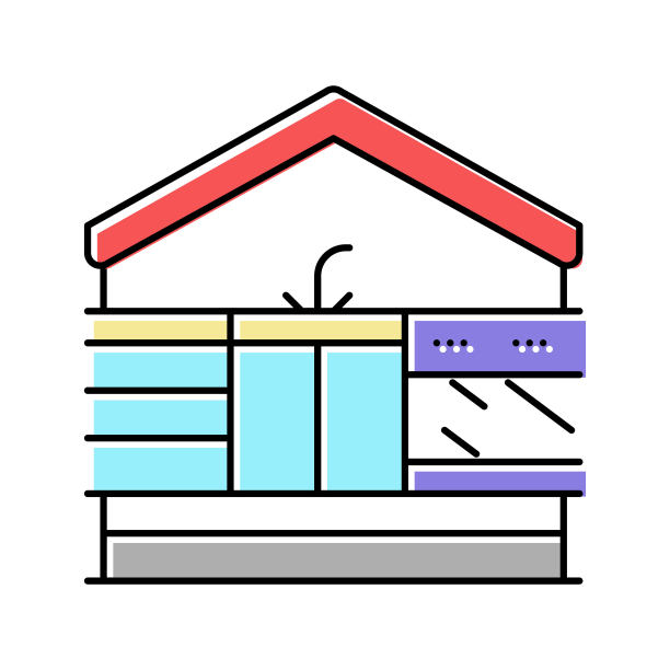 家舒适彩色图标矢量插图图片下载