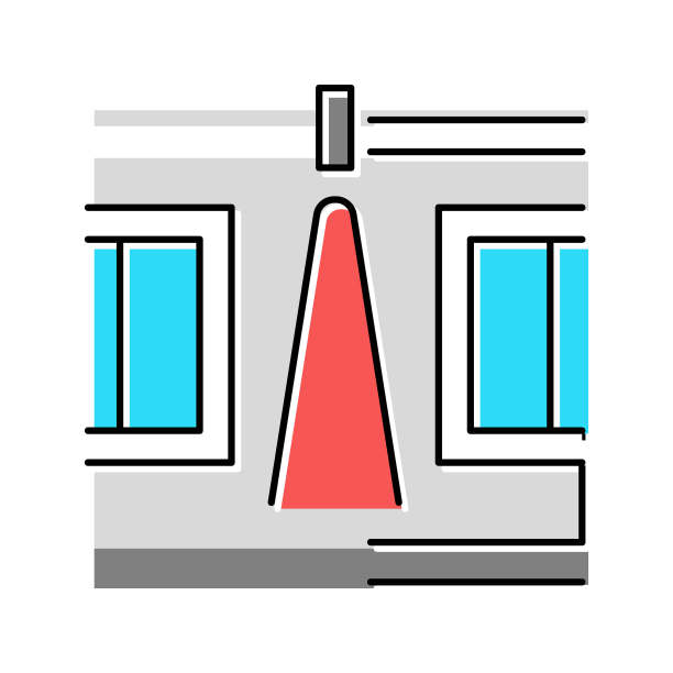 彩色室内照明彩色图标矢量插图图片下载