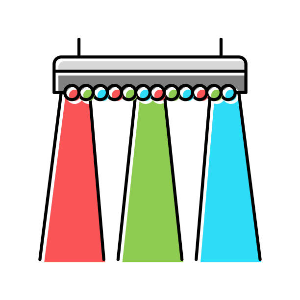 彩色音乐会照明彩色图标矢量插图图片下载