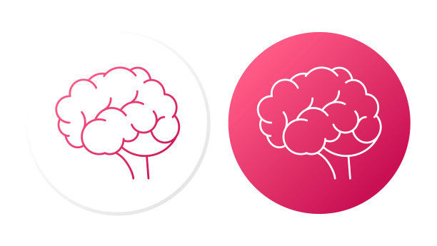 大脑。行图标按钮上的网页设计图片下载