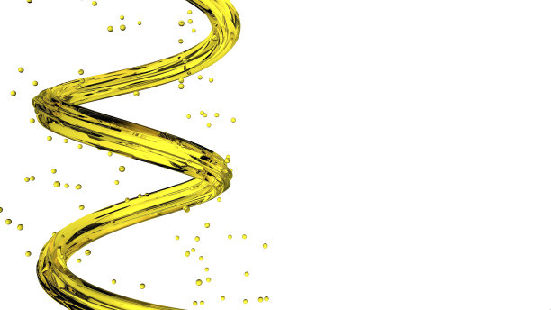 3d油滴和液体飞溅孤立在空的白色背景。黄色的蔬菜油或化妆品油滴图片下载